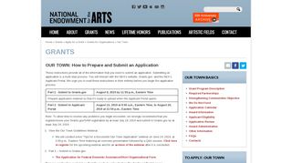 
                            6. OUR TOWN: How to Prepare and Submit an Application | NEA