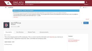 
                            6. our.KPU.ca (Sharepoint) | ONE.KPU