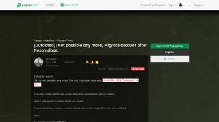 
                            9. [Outdated] (Not possible any more) Migrate account after ...