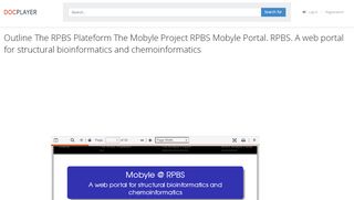
                            8. Outline The RPBS Plateform The Mobyle Project RPBS Mobyle Portal ...