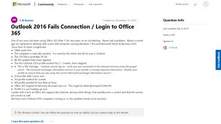 
                            3. Outlook 2016 Fails Connection / Login to Office 365 - …