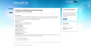 
                            4. Outlook and Mobile Device Email Setup - funeralOne