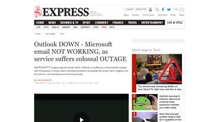 
                            8. Outlook DOWN - Microsoft email NOT WORKING, as ... - Daily Express