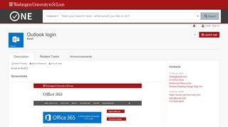 
                            2. Outlook login (Email) | ONE - One wustl - Washington ...