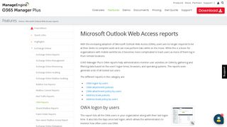 
                            5. Outlook Web Access reports | O365 Manager Plus - ManageEngine