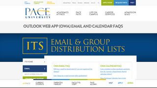 
                            3. Outlook Web App (OWA) Email and Calendar FAQs - Pace University