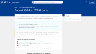 
                            6. Outlook Web App (OWA) starten - 1&1 IONOS Hilfe