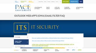 
                            3. Outlook Web Apps and Email Filter FAQ - pace.edu