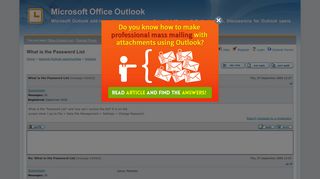 
                            7. Outlook. What is the Password List - Office Outlook