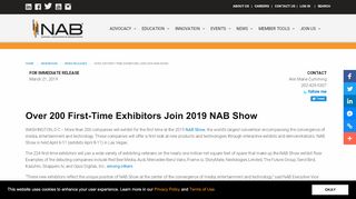 
                            6. Over 200 First-Time Exhibitors Join 2019 NAB Show | NAB ...