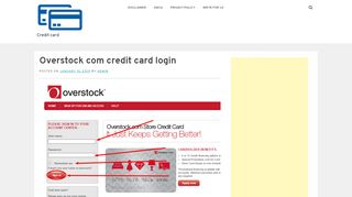 
                            5. Overstock com credit card login - Credit card