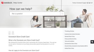 
                            6. Overstock Store Credit Card