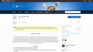 
                            3. Overview - Anti Portal Trap - Bukkit Plugins - Projects - Bukkit