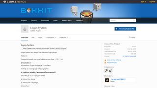 
                            2. Overview - Login-System - Bukkit Plugins - Projects - Bukkit
