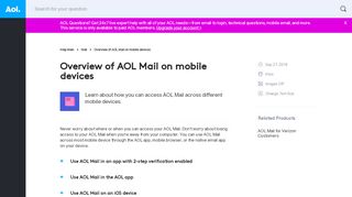 
                            7. Overview of AOL Mail on mobile devices - AOL Help