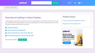 
                            8. Overview of drafting in Yahoo Fantasy | Yahoo Help …