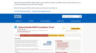 
                            4. Overview - Oxford Health NHS Foundation Trust - NHS