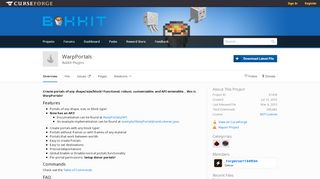 
                            1. Overview - WarpPortals - Bukkit Plugins - Projects - Bukkit