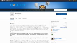 
                            8. Overview - WorldRatio - Bukkit Plugins - Projects - Bukkit