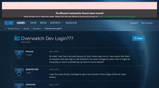 
                            1. Overwatch Dev Login??? - Blizzard Forums