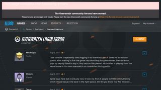 
                            5. Overwatch login error - Overwatch Forums - Battlenet: US