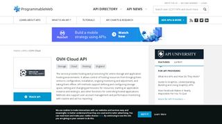 
                            6. OVH Cloud API | ProgrammableWeb