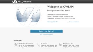 
                            1. OVH Developers : Discover OVH products API & functions - OVH