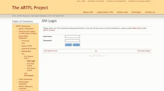 
                            6. OVI Login | The ARTFL Project