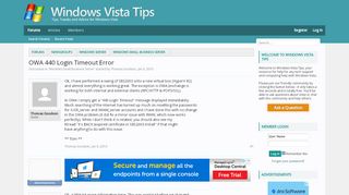
                            8. OWA 440 Login Timeout Error | Windows Vista Tips