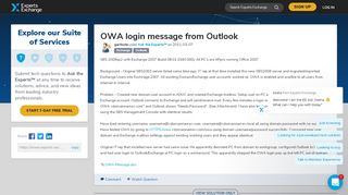 
                            1. OWA login message from Outlook - Experts-Exchange
