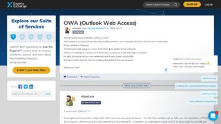 
                            11. OWA (Outlook Web Access) - Experts Exchange