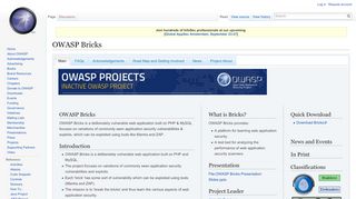 
                            5. OWASP Bricks - OWASP