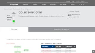 
                            7. owcp.dol.acs-inc.com - Domain - McAfee Labs Threat Center