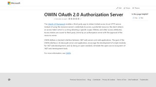 
                            3. OWIN OAuth 2.0 Authorization Server | Microsoft …