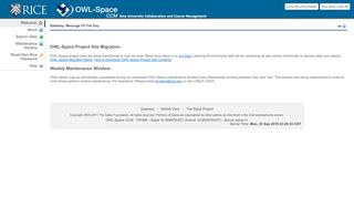 
                            1. OWL-Space CCM : Gateway : Welcome