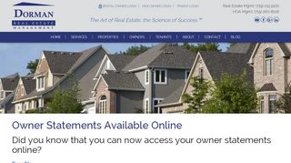 
                            1. Owner Login - Dorman Real Estate Management