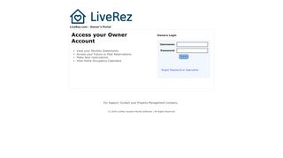 
                            5. Owner Login - LRz log in - LiveRez