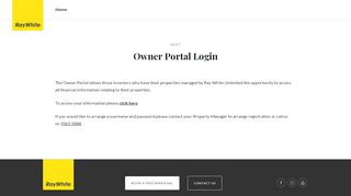 
                            2. Owner Portal Login - Rent - Ray White Unlimited