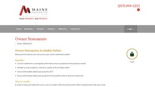 
                            5. Owner Statement | Maine Properties LLC