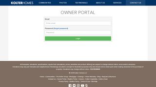 
                            7. Owner's Information Portal - Kolter Homes