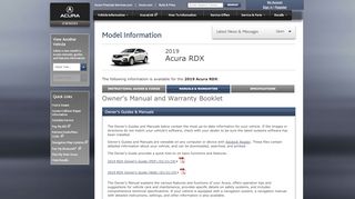 
                            3. Owner's Manuals | 2019 Acura RDX | Acura Owners Site