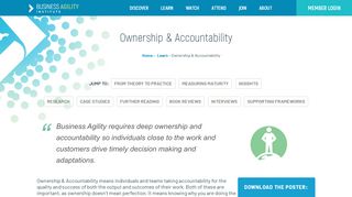 
                            9. Ownership & Accountability - Business Agility Institute