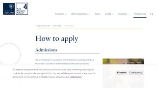
                            1. Oxford MBA | How to apply | Saïd Business School