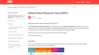
                            4. Oxford Online Placement Test (OOPT) – italki Help and Support