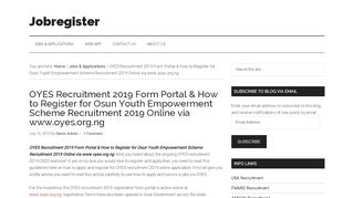 
                            5. OYES Recruitment 2019 Form Portal & How to Register for Osun ...