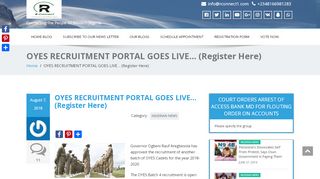 
                            6. OYES RECRUITMENT PORTAL GOES LIVE… (Register Here) – R ...