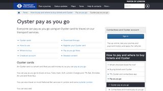 
                            4. Oyster card - Transport for London