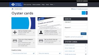 
                            2. Oyster cards - Oyster online - Transport for London