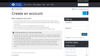 
                            1. Oyster online - Transport for London - Create an account