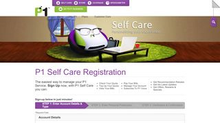 
                            2. P1 Selfcare - Register & Login to Your Customer Account | P1